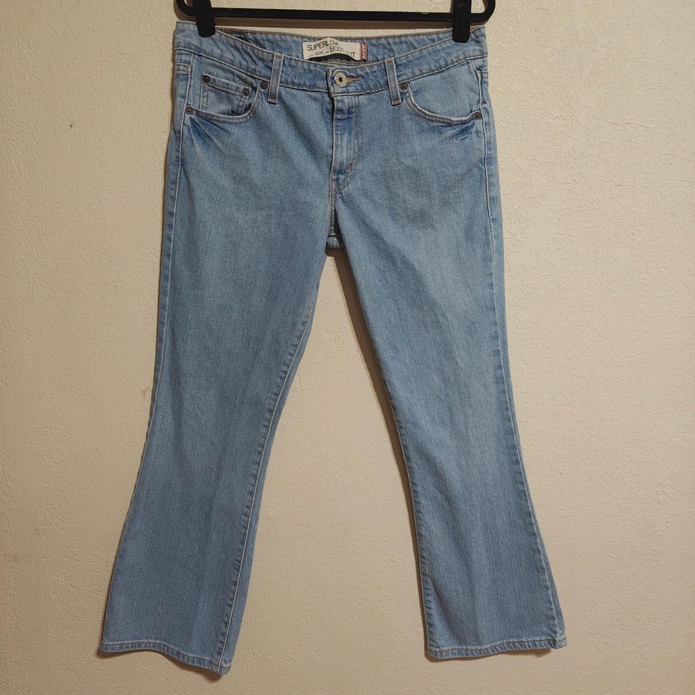 Levis 518 Superlow Bootcut Jeans Light Wash Blue Denim Women 13 S
